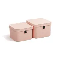 Cutii de depozitare roz 2 buc. din carton cu capac 28,5x28,5x19,5 cm Ludvig Paper Laminate – Bigso