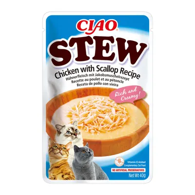 Ciao Stew pentru Pisici cu Pui si Supa Scoici