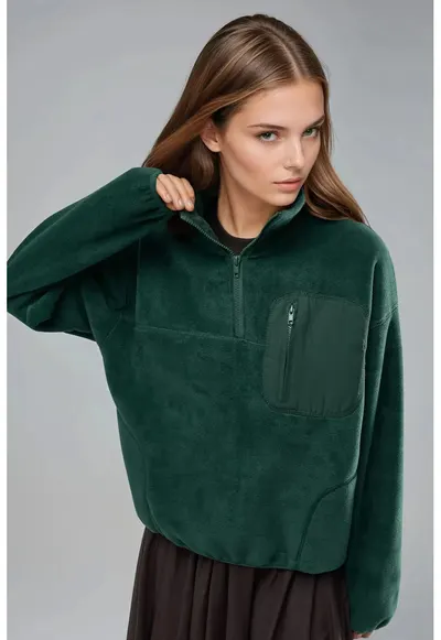 Hanorac dama - Verde - Textil