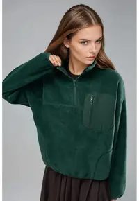 Hanorac dama - Verde - Textil