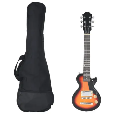 Gossi chitara electrica pentru copii, cu husa, maro/negru, 3/4 30