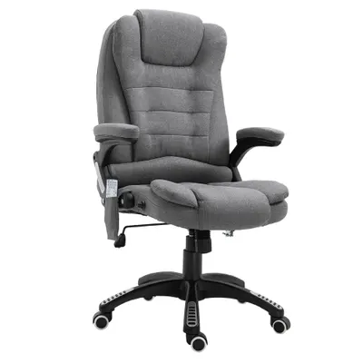 Vinsetto Fotoliu Relax cu 6 Zone de Masaj, Spătar Reglabil și Design Ergonomic, Gri | Aosom Romania