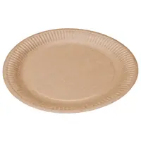 Farfurii Biodegradabile, Compostabile de Carton, Rotunde, Kraft, 23 cm, 12 buc