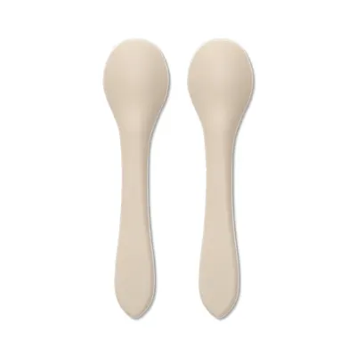 Set 2 lingurite din silicon natural Beige
