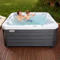 Minipiscina jacuzzi 6 persoane, alb, 50 jeturi, iluminare LED, unitate de control: Gecko IN.YE-3, 200 cm x 200 cm x 87 cm, Wellis Prague CityLife Deluxe