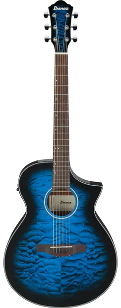 Chitară electro-acustică Ibanez - AEWC16QA-TLH, Transparent Blue Sunburst High Gloss