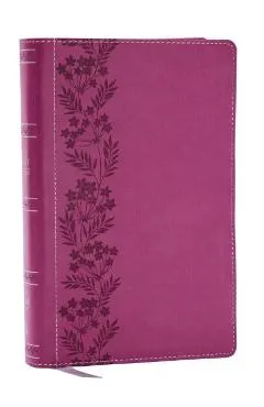 NKJV Personal Size Large Print Bible with 43,000 Cross References, Pink Leathersoft, Red Letter, Comfort Print (Thumb Indexed)