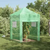 vidaXL Seră cu cadru pop-up cu acoperiș Verde 200 x 200 x 300 cm Fier