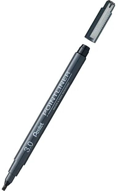 Liner Pentel Pointliner - 3,0 mm, negru