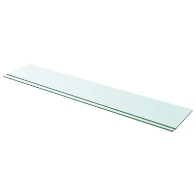 vidaXL Rafturi, 2 buc., 110 x 20 cm, panouri sticlă transparentă