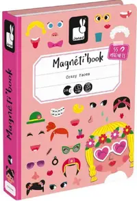 Carte magnetica pentru copii Janod - Fetite cu fete amuzante