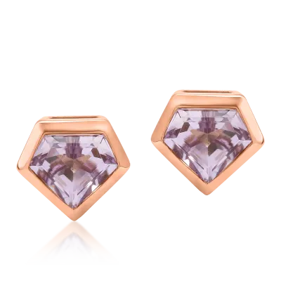 Cercei din aur roz cu ametiste roz de 1.029ct