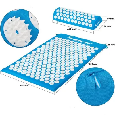 Covoras de presopunctura, MOVIT®, cu perna 75x44 cm, albastru deschis
