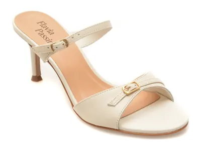 Papuci eleganti FLAVIA PASSINI albi, 373403, din piele naturala