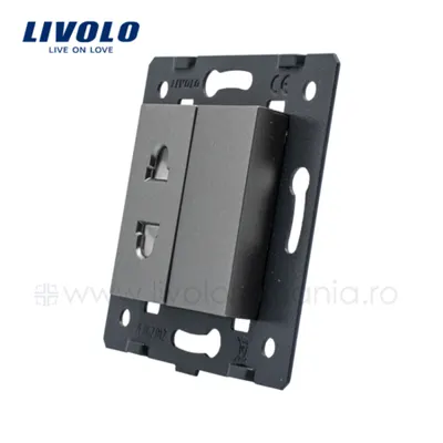 Modul Priza Simpla Neagra Gri