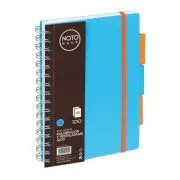 Caiet cu spira A5 Grand, 100 file, matematica, colturi rotunjite, coperta plastic, albastra, 150-1409