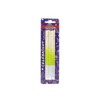 Set 6 lumânări pentru tort, Celebright, verde, degrade cu picățele, 15 cm