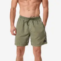 Șort baie scurt boardshort Quiksilver semi-lung 17' talie elastică Kaki Bărbați