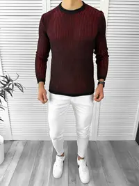 Pulover barbati gros slim fit negru T3544 87-4