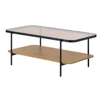 Măsuță de cafea în culoare naturală cu blat din sticlă 60x120 cm Hassel – Unique Furniture