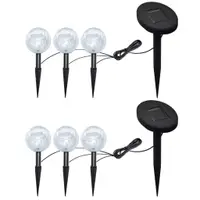 Gossi lampi de gradina cu led, 6 buc., tarusi & panouri solare