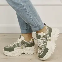 Sneakers bej verde cu talpa groasa DKB9201 M4