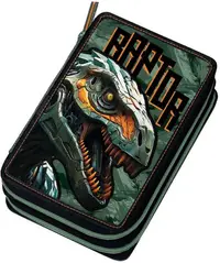 Penar școlar echipat Graffiti Dinosaur - Cu 2 fermoare