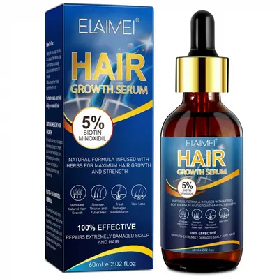 Ser pentru Cresterea Parului cu Minoxidil, Biotina si Extracte din Ierburi, 60 ml