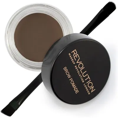Pomadă sprâncene, Makeup Revolution, Dark Brown, cu perie