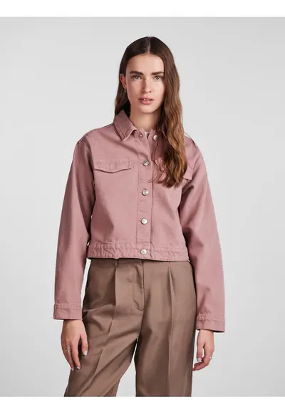 Jacheta din denim crop Tessie