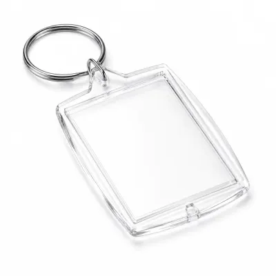 Breloc dreptunghiular transparent inserție foto 5,5x4cm