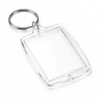 Breloc dreptunghiular transparent inserție foto 5,5x4cm