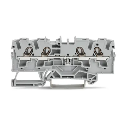 4-conductor through terminal block; 4 mm²; suitable for Ex e II applications; side and center marking; for DIN-rail 35 x 15 and 35 x 7.5; Push-in CAGE CLAMP®; 4,00 mm²; gray