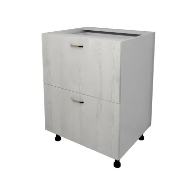 Corp Baza Lecce, 2 Sertare, Pin Alb/Alb, 60 x 50 x 80 cm