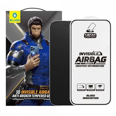 Folie de protectie Ecran Blueo Anti-Broken pentru Apple iPhone 17 Air, Sticla Securizata, Full Glue, Neagra