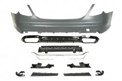 Bara spate model AMG cu intaritura; cu suporti montaj, cu ornamente; cu locas senzori parcare, crom grunduit potrivit MERCEDES Clasa E ALL-TERRAIN S213 SALON