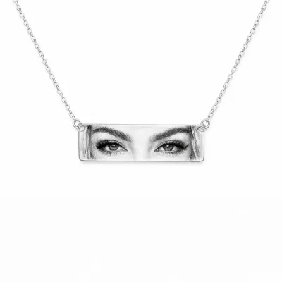 Colier Personalizat Eyes Silver cu Argint