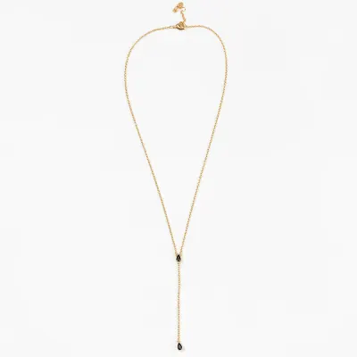 Colier placat cu aur 14K cu pandantiv lacrima neagra