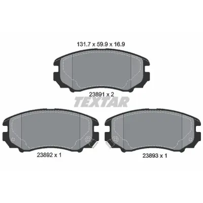 Set placute frana, frana disc TEXTAR 2389101