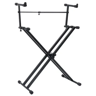 vidaXL Set suport dublu claviatură, cadru în formă de X, negru