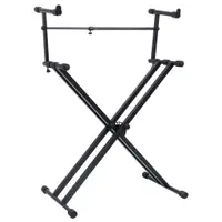 vidaXL Set suport dublu claviatură, cadru în formă de X, negru