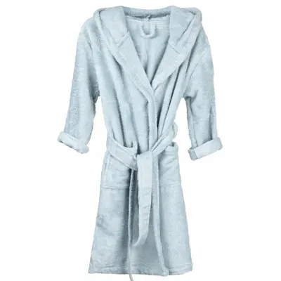 Halat de baie frotir din bambus pentru copii 8-10 ani Sea Blue