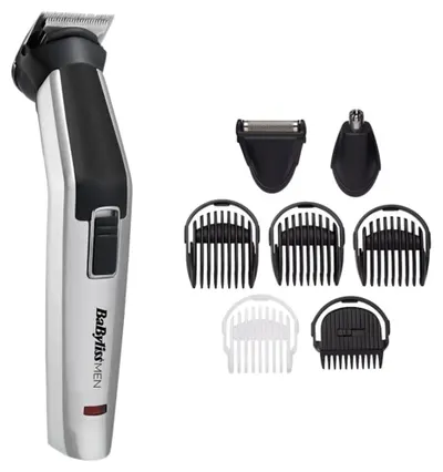 Trimmer pentru față și corp BaByliss - Titanium MT726E, 8 în 1, argintiu