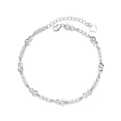 Bratara din argint 925 pentru dama, JW1604, model inimioare, placata cu rodiu