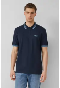 Tricou polo cu logo - Bleumarin