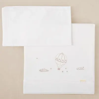 Set de cearșafuri pentru bebeluși Bimbidreams - Noe, 3 bucăți, 50 x 80 cm