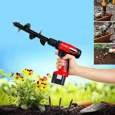 Burghiu spiralat pentru gradina, compatibil cu bormasina