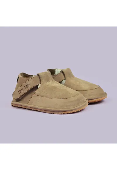 Pantofi Barefoot din piele naturala - Brollo - Bej - Bej