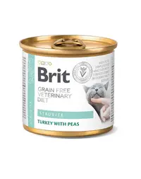 BRIT Veterinary Diet Struvite Turkey&Pea afectiuni ale tractului urinar, hrana umeda pisici 200 g