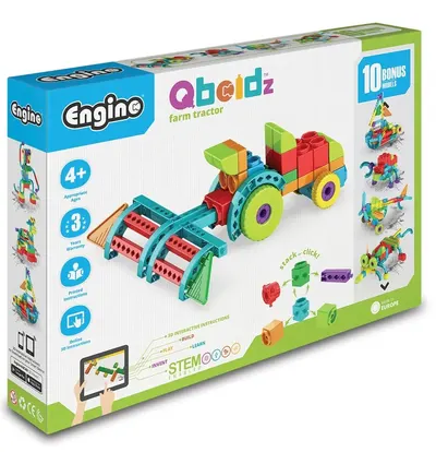 Set de construcții Engino Qboidz 10 în 1 - Tractor agricol